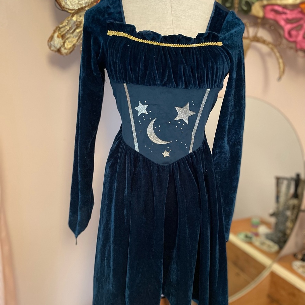 Velvet Star and Moon Dress - Picture 2 of 5